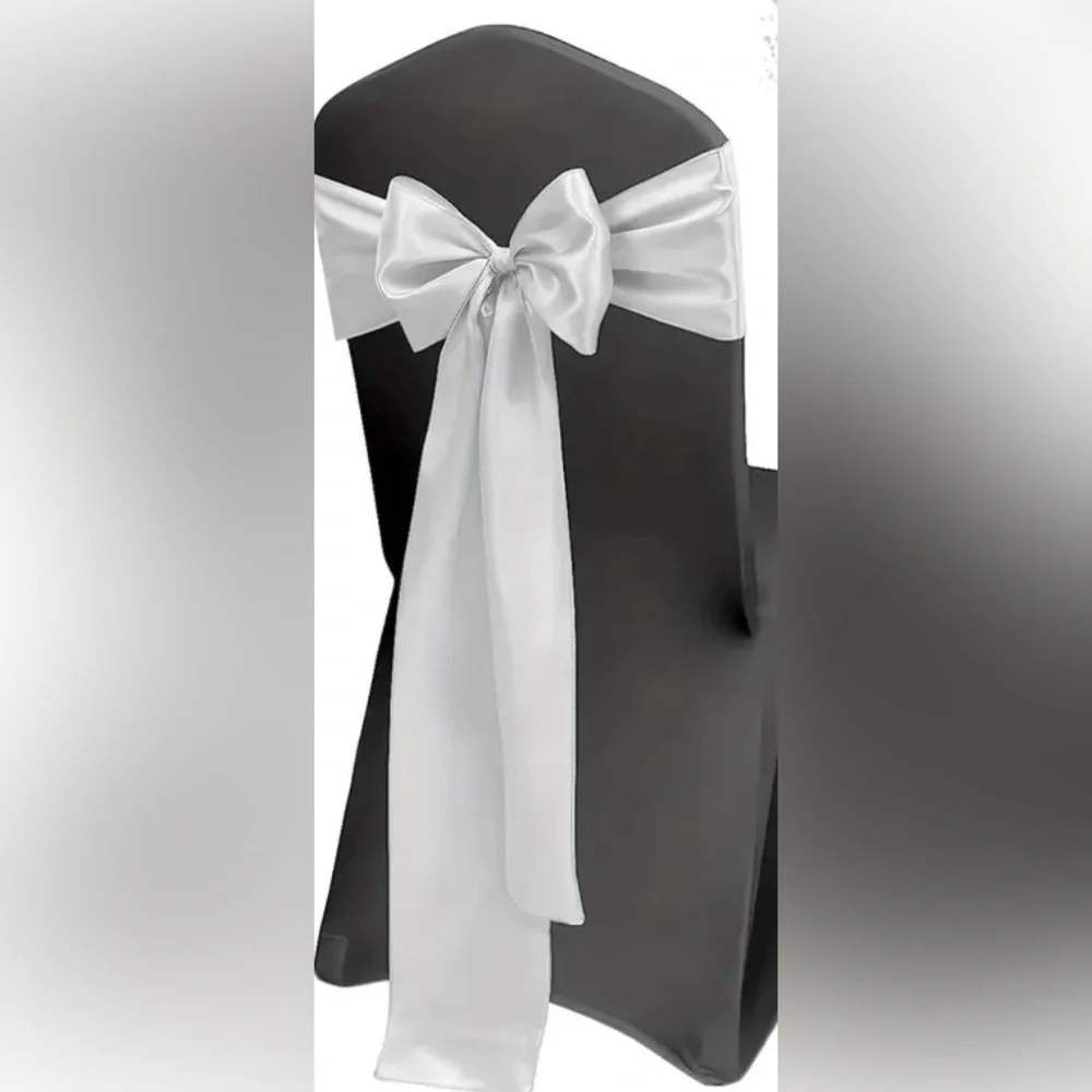 Satin Chair Bow for Universal Coverage NIP Bundle of 50 White